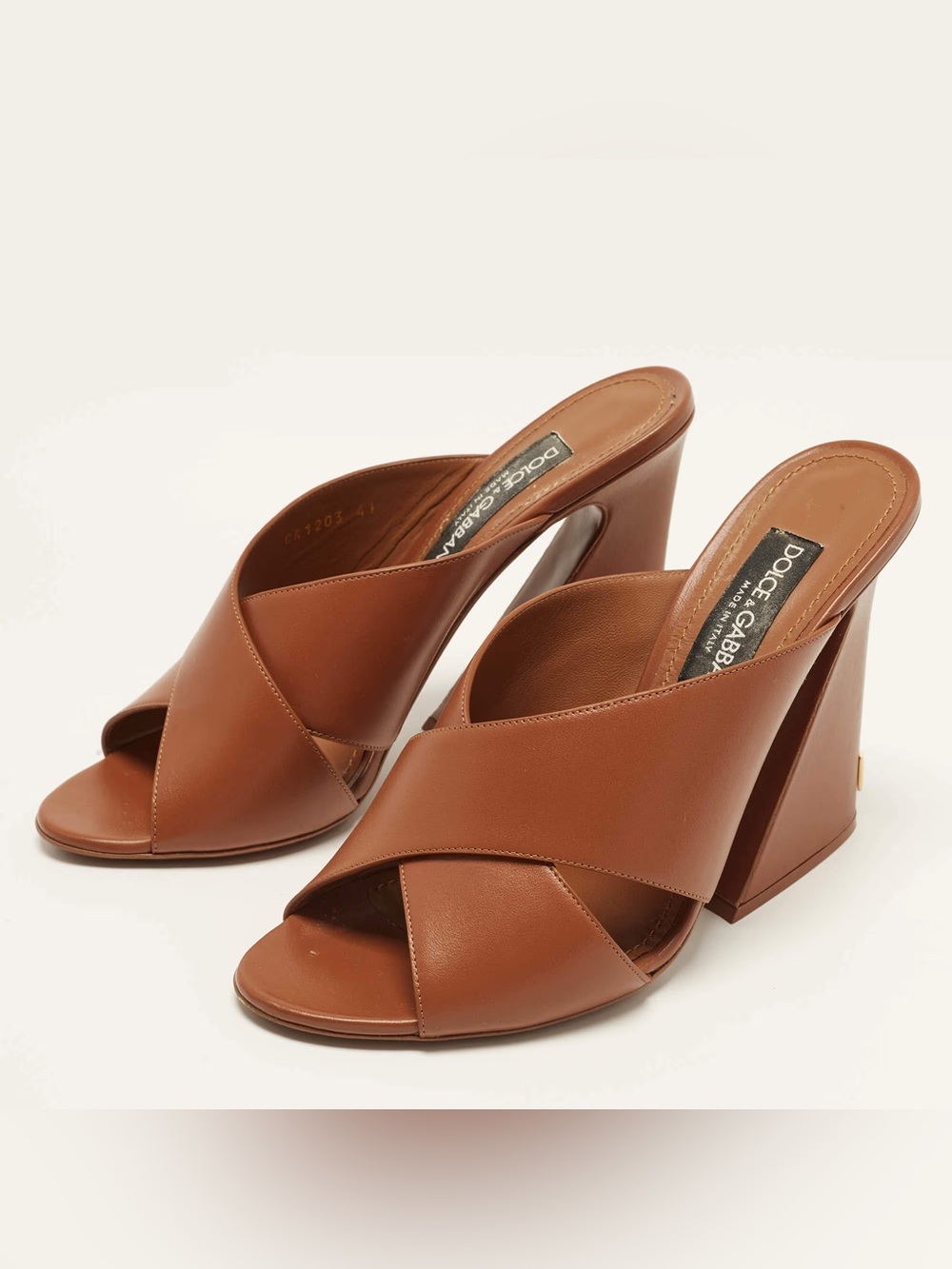 Dolce & Gabbana Keira Leather Mule Heels